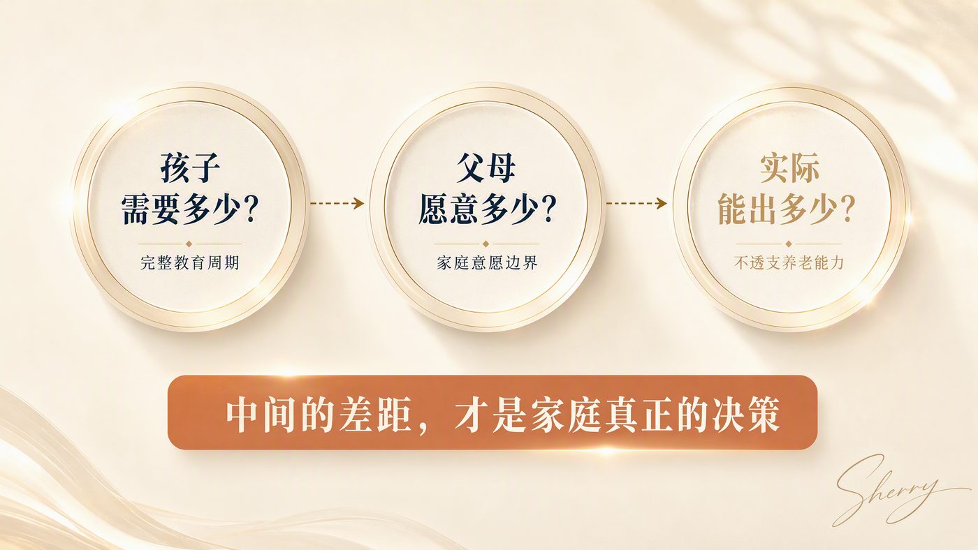 三个数字：需要多少、愿意多少、能出多少