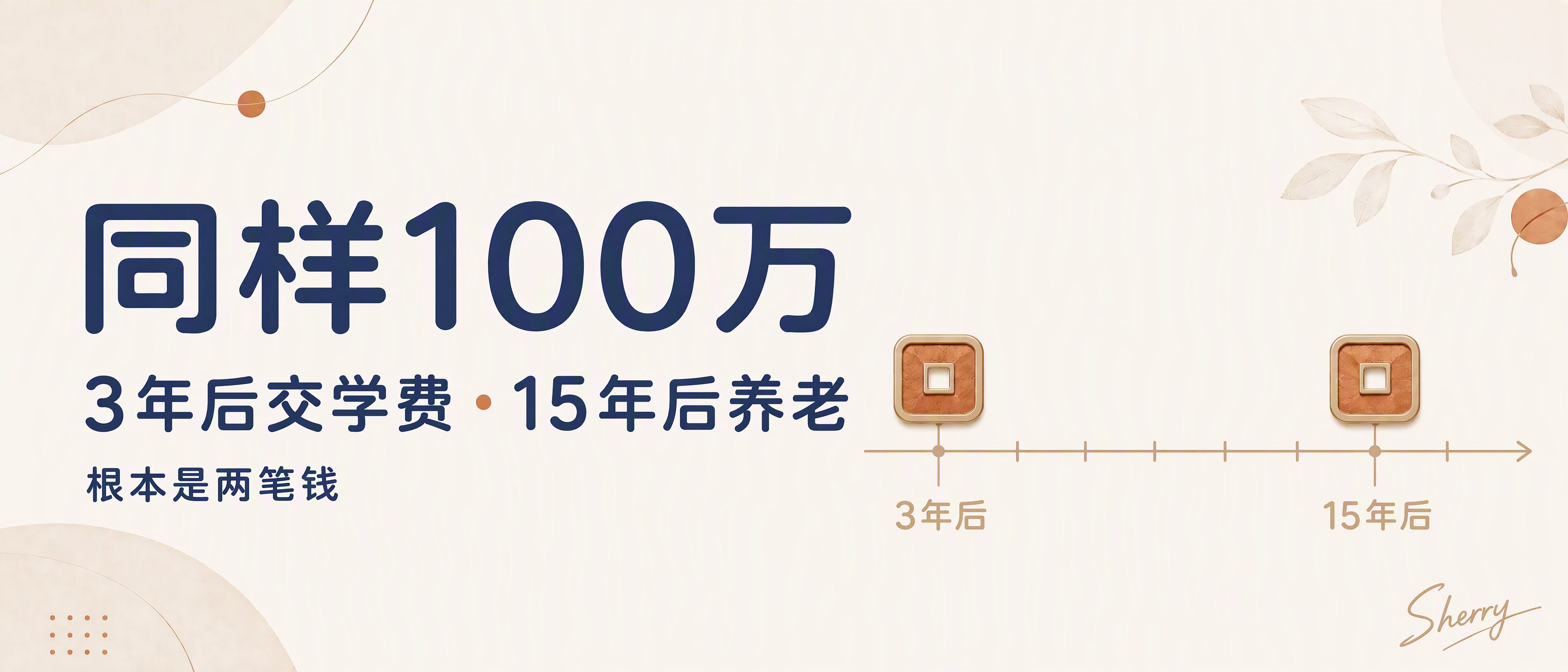 同样100万,3年后交学费和15年后养老,根本是两笔钱