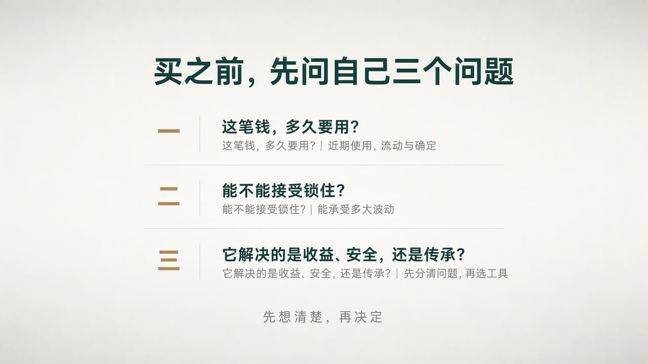 买之前，先问自己三个问题